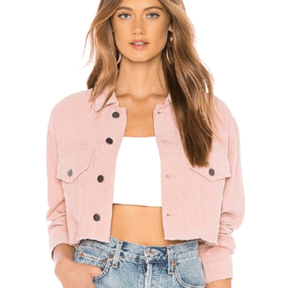 BY THE WAY MARKIE CROPPED JACKET BLUSH PINK
